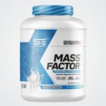 An image showcasing Mass Factor supplement jar