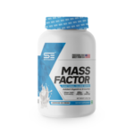 An image showcasing Mass Factor supplement jar