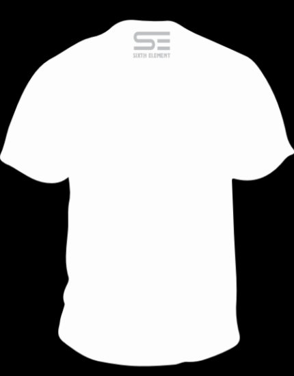 An image showcasing a back of tshirt with logo of sixth element