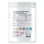 An image showcasing creatine monohydrate supplement jar's nutritional information